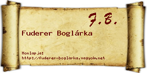 Fuderer Boglárka névjegykártya